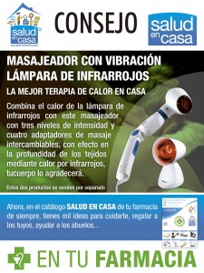 Masajeador con vibración y lámpara de infrarrojos